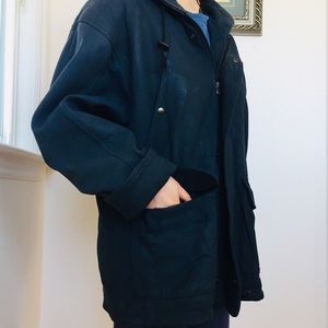 Vintage Milenti Leather Parka with Hood